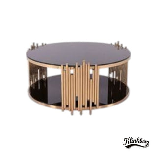 Coffee table Black glass 60cm 